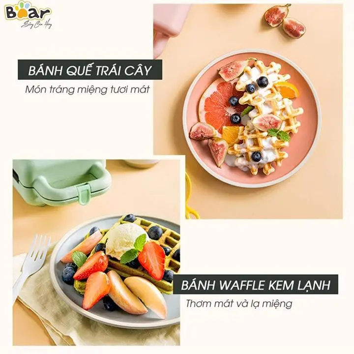 Máy Nướng Bánh Mỳ Sandwich - Waffle _Làm Bữa Ăn Sáng Cho Gia Đình_Bear P06N2 7