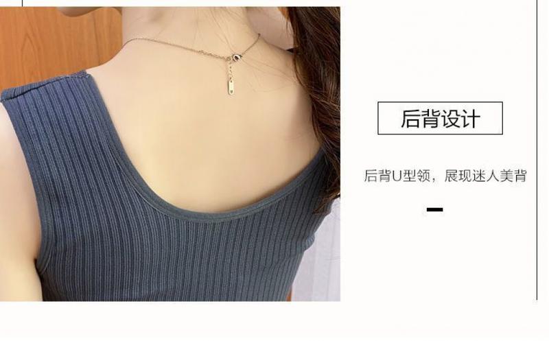 Product Introduction of Thời trang nữ，Áo Vest Ấm Áp, Thời Trang, Dành Cho Mùa Đông Của Phụ Nữ, Có Đệm Ngực, Lót Lông Cừu, Dày Dặn, Thích Hợp Cho Học Sinh Mới, Kiểu Dây Đeo, Không Đường May, Mỏng Vừa Vặn, Áo Lớp Nền dễ phối đồ 7