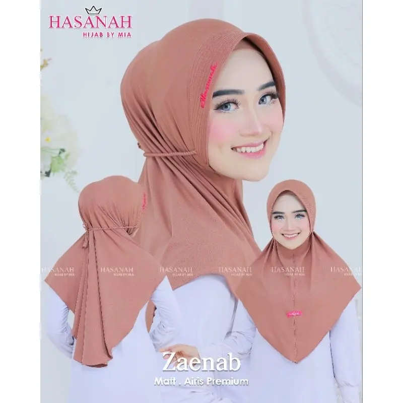 hijab tali ulir Zaenab hijab tali kepang kerudung instan jilbab instan tali kepang