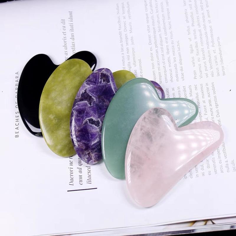 Bảng Mát Xa Gua Sha Bằng Đá, 1 Chiếc, Dành Cho Mặt, Đá Thạch Anh Hồng, Tấm Guasha, Dụng Cụ Cạo Máy Massage Mặt, Thích Hợp Cho Mặt, Cổ, Lưng Và Cơ Thể, Hàng Mới Về 1