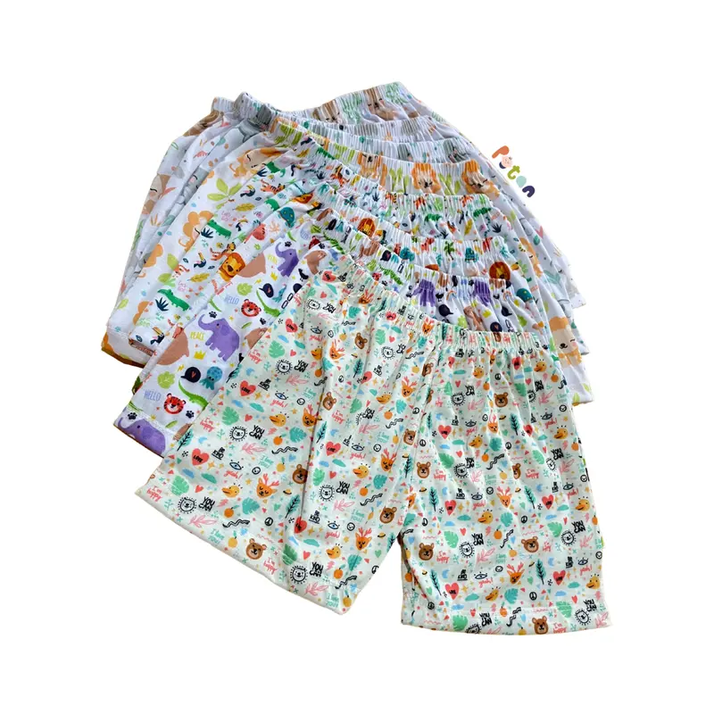 2pcs CELANA PENDEK BAYI/ANAK MOTIF FULL PRINT 0