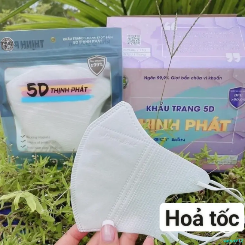 vaeuer12 THÙNG 200 chiếc khẩu trang 5d Thịnh Phát 3 lớp kháng khuẩn [SHIP 2H HOẢ TỐC HCM]