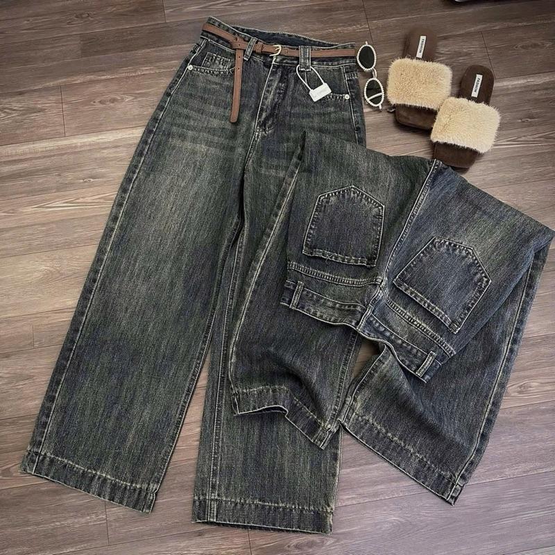 |[S019]| Quần  Jean  Suông  Nữ 9 tấc, dài 94cm , ngang ống 25cm [ Lưng Thường Trơn ] Lưng Thuong ,Không Co Giãn, Thông thường