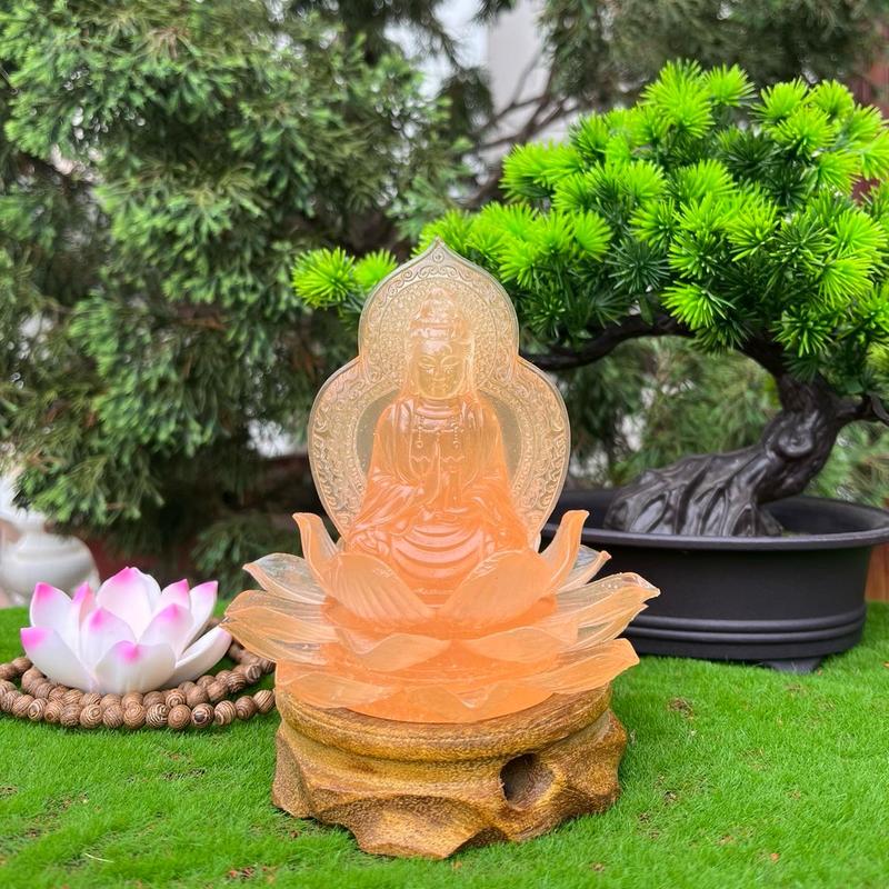 Tượng Quan Âm 2 mặt lưu ly tọa đài hoa sen trang trí bàn làm việc, ô tô Decor Decor Phòng Trang Trí Nhà 5