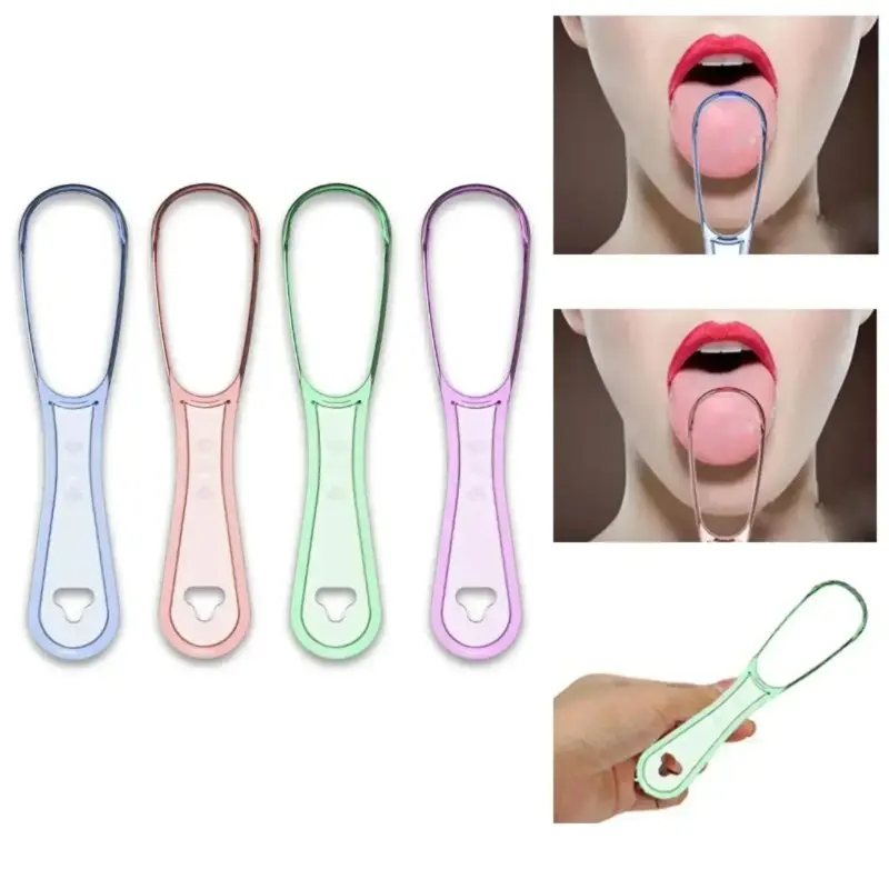 Tongue Scraper for Adult Reusable Tongue Cleaning Tool Food Grade Plastic Mouth Scraper Washable Oral Hygiene Care Appliances Cleanser Cleansing