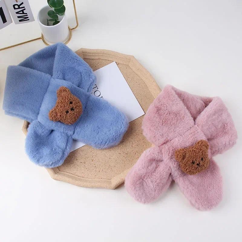 Product Introduction of Korean Style Kawaii Baby Scarfs Cute Cartoon Doll Bear Shawls for Toddler Boy Girl Scarf Autumn Winter Warm Baby Accessories 10