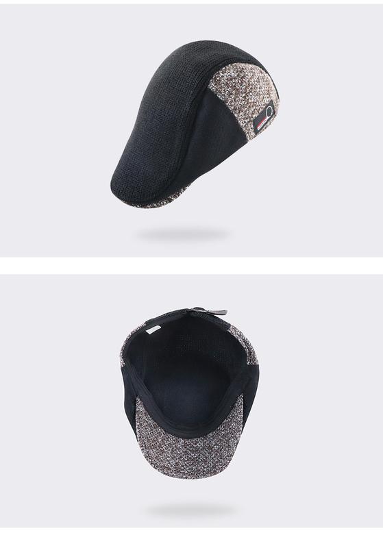 Product Introduction of Knitted visor hat for men and women, autumn and winter, new, artistic, retro, leisure, British, stitching, contrast color, soisticated hat, breaable hat 10
