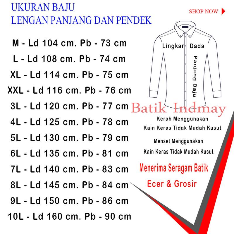 Product Introduction of KEMEJA BATIK LENGAN PANJANG READY JUMBO BATIK ATASAN PRIA BATIK KANTOR BATIK SERAGAM 0