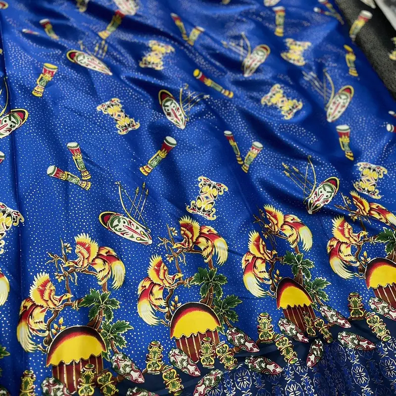 (Part X) Kain Batik khas Papua mewah Foil Gold Pria Wanita (lb120) Harga per meter cck Gamis Kebaya atasan hem couple dll 4