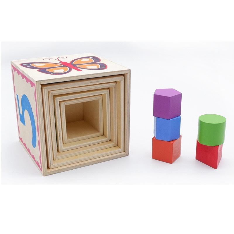 Đồ chơi gỗ S-kids, Hộp xếp chồng thả hình khối 2