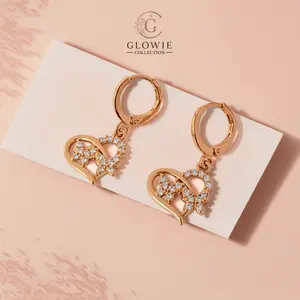 Anting Kristal Mewah Korea - Perhiasan Emas Wanita Kualitas Import Premium