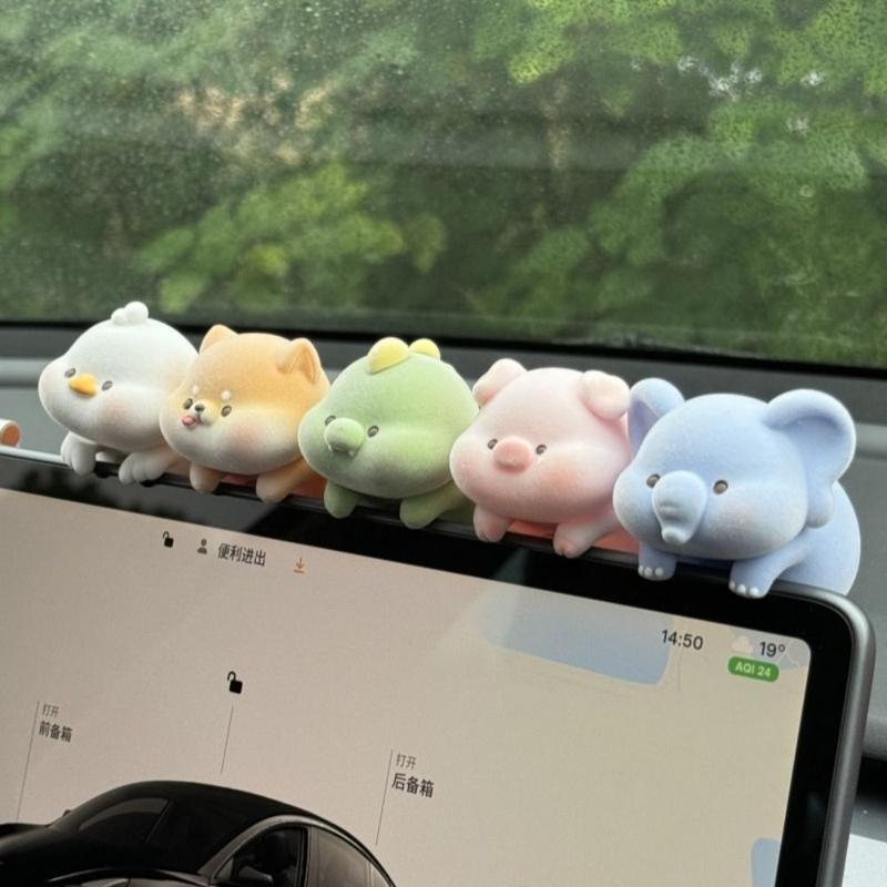 Creative Flocking Computer Monitor Decoration Desk Ornament Computer ...
