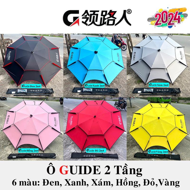 Ô câu cá - ô dù che nắng che mưa cao cấp - 1m8  2m0 - 2m2 - 2m4 Nhiều màu ô câu cá Guide AA46