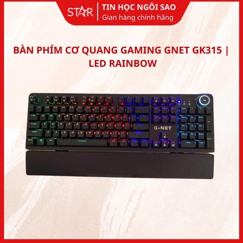 Bàn phím cơ quang Gaming GNET GK315 | Led Rainbow - Bảo hành 24 tháng