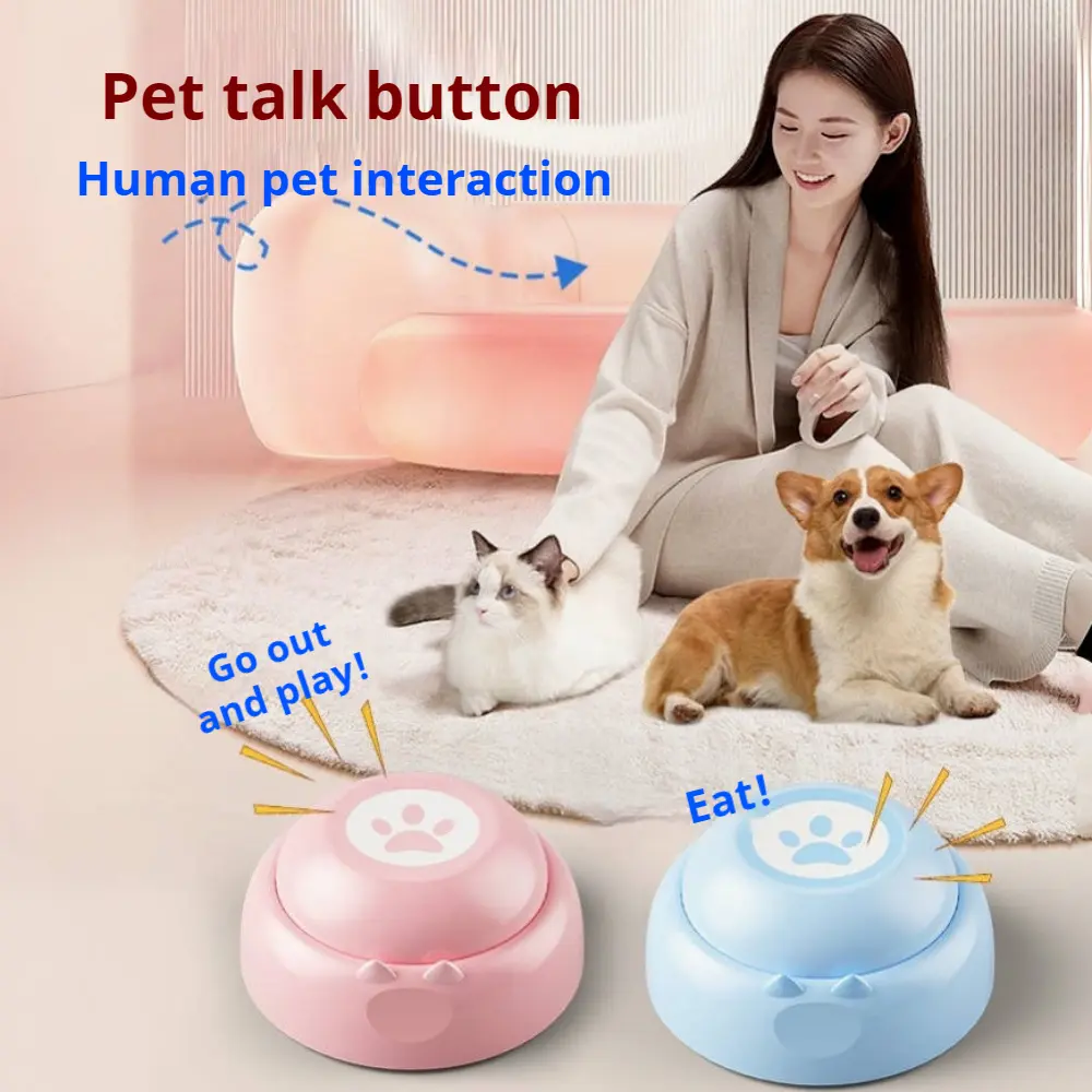 Pet Talk Press Bell Cats and Dogs Record Sound Interactive Toy Training Speaker