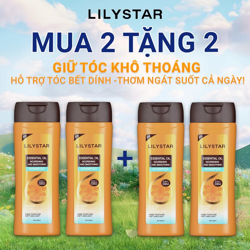 [MUA 2 TẶNG 2] Dầu Gội Xả 2 Trong 1 Lilystar - Tinh Dầu Nuôi Dưỡng Giúp Tóc Mềm Mượt (200ml)