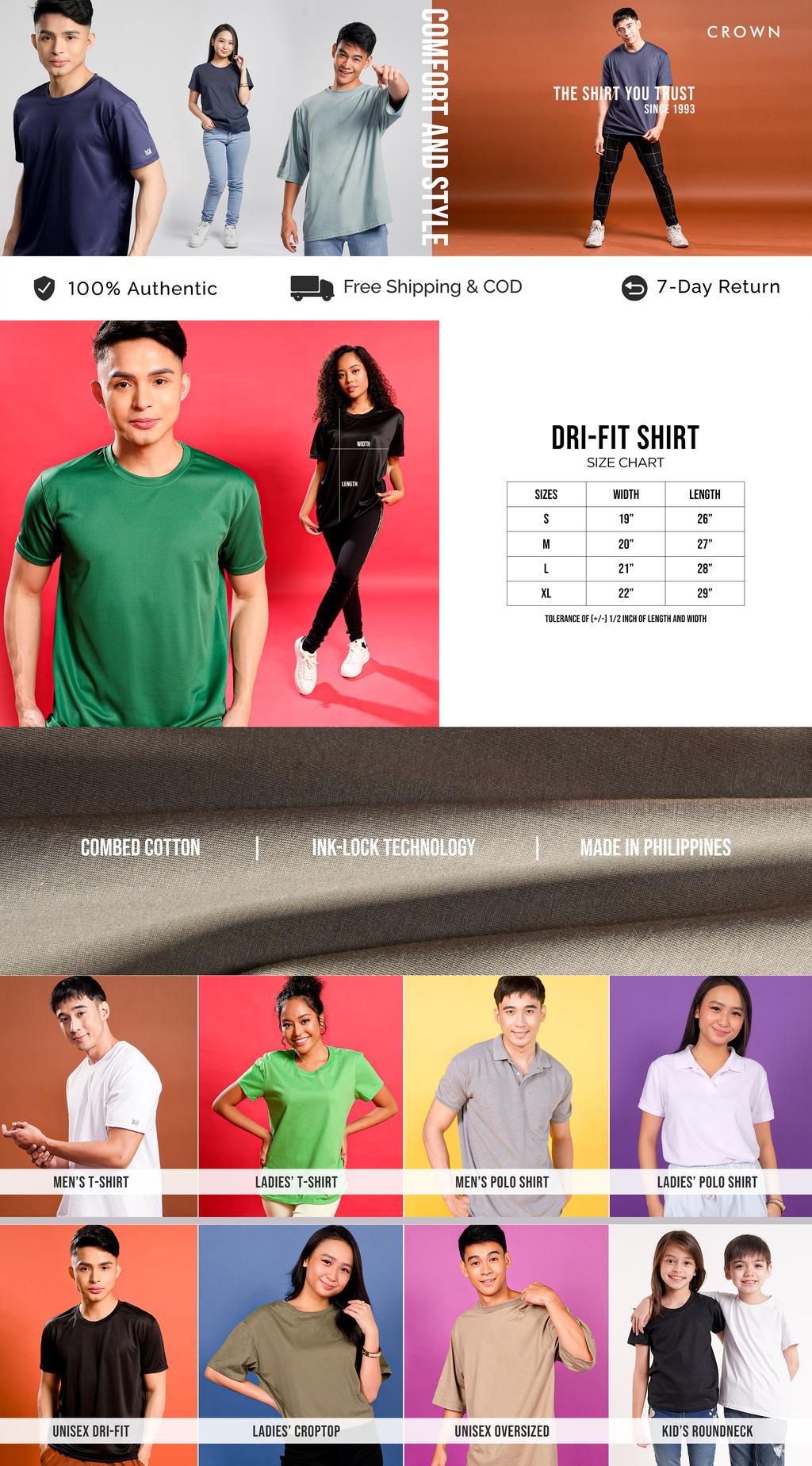 Crown Mens Drifit Round Neck Tshirt for Men Active Wear Quick Dry Sports Summer Tops Outfit Black_voghion.com