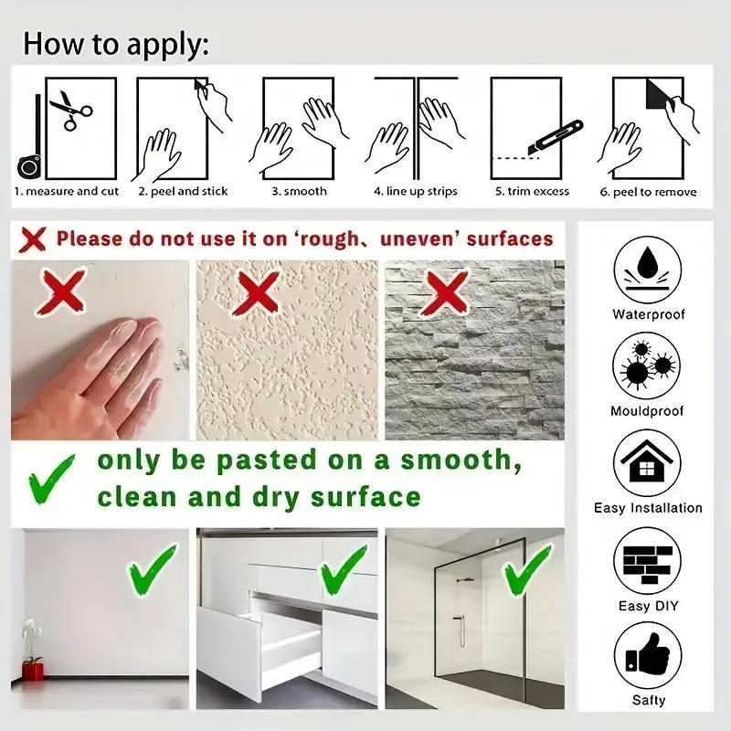 Wood Grain Pattern Self Adhesive Wall Sticker, 1 Roll Removable Wall Decal, Decorative Sticker for Home Living Room Bedroom Cabinet 6