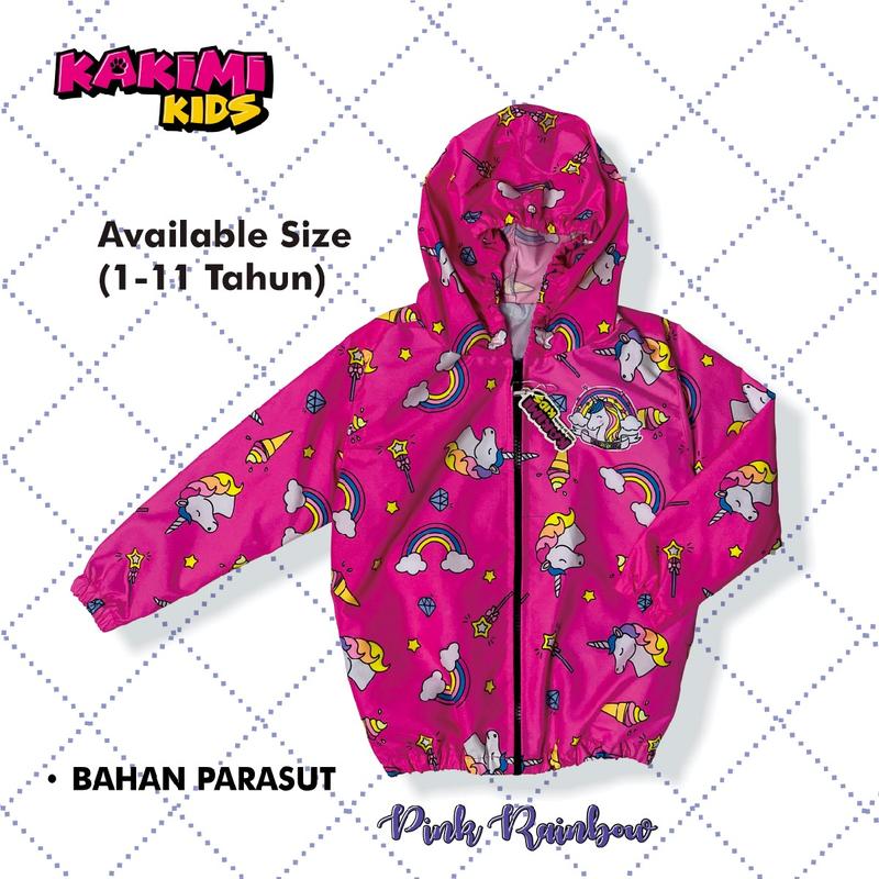 JAKET PARASUT ANAK "PINK RAINBOW" FULL PRINTING Santai 2