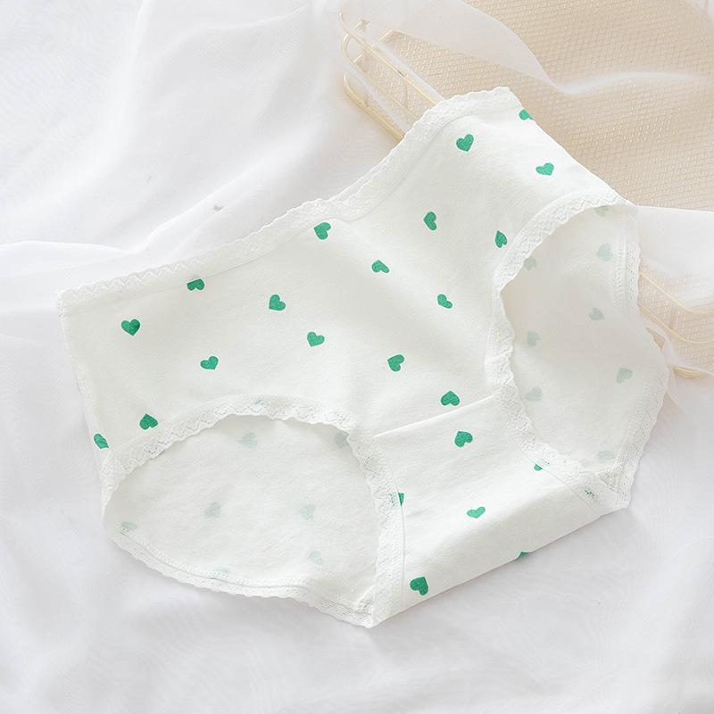Little Fresh Dot Print Milk Shake Green Girl Underpants 3