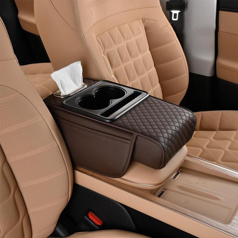 Car Armrest Pad Storage Bag Cup Holder Tissue Box Slot Car Mobile Phone Slot Auto Accessories Interior Storage Pieces 7