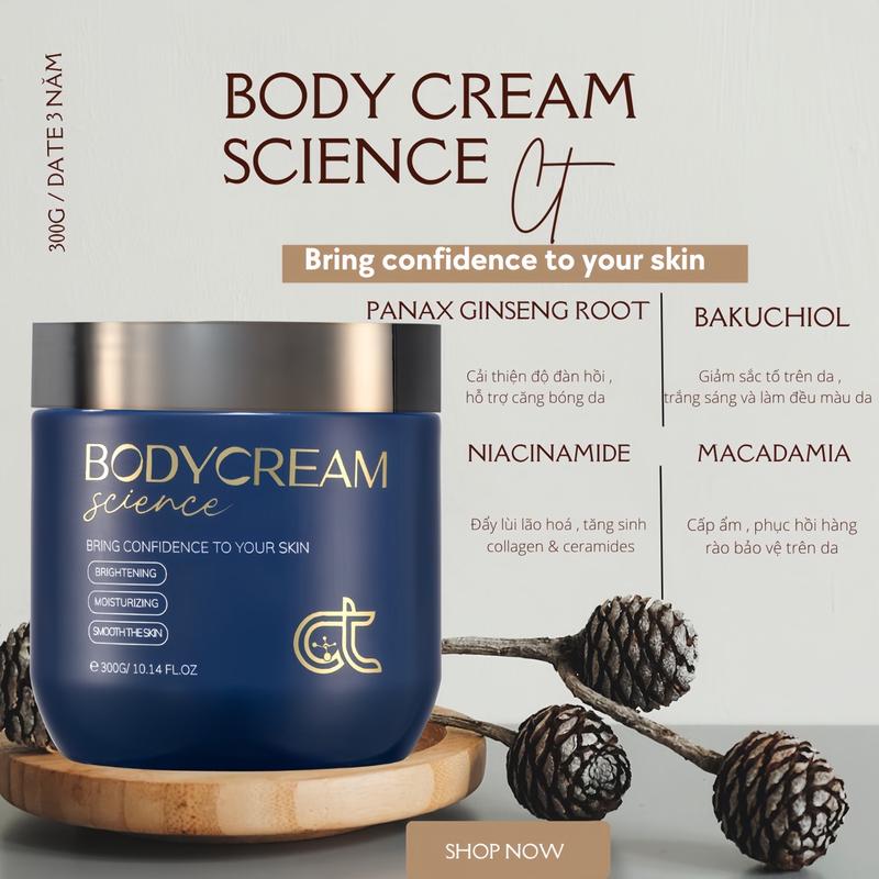 BODY CREAM SCIENCE HỖ TRỢ DƯỠNG DA TRẮNG SÁNG [ 330G ]