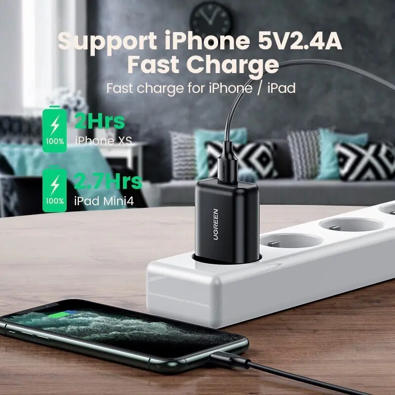 UGREEN Charger Android 18W Adaptor + Kabel USB Type C 5