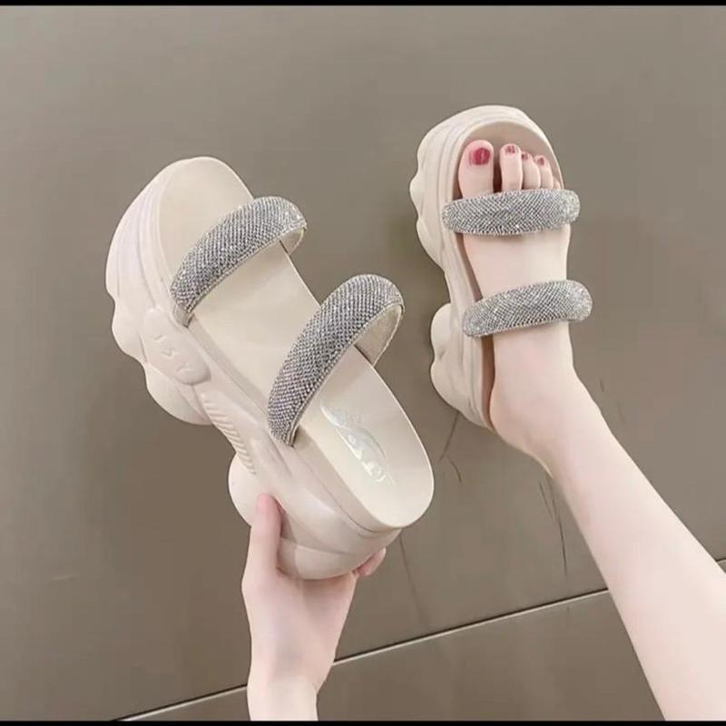 DÉP BÁNH MÌ HAI QUAI ĐÍNH ĐÁ BÁN CHẠY NHẤT DéP Nữ DéP Nữ Shoes GiàY Nhung