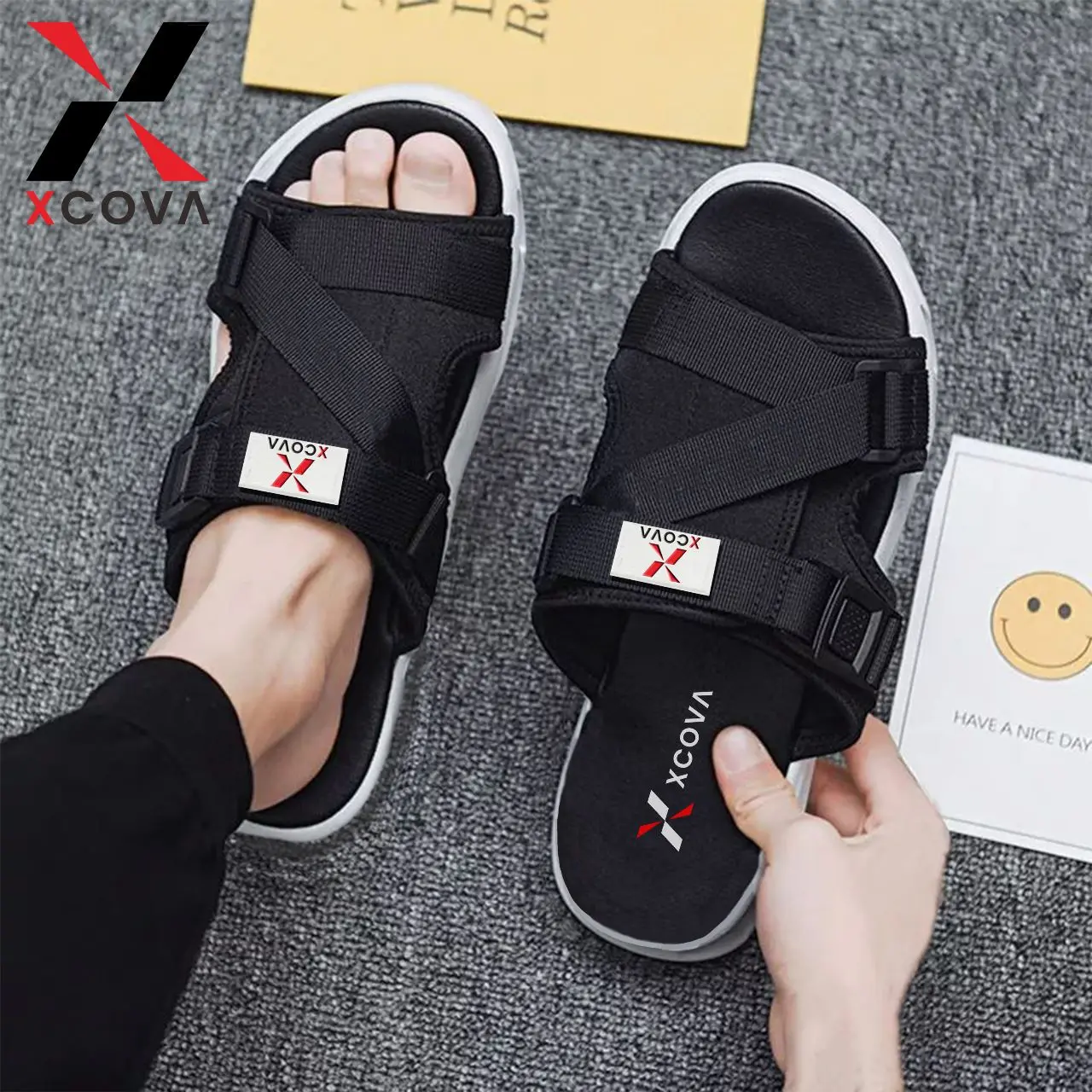 Sandal Pria Casual Fashion Jepang Antislip Nyaman Empuk Original Import XCOVA OFFICIAL Kasual