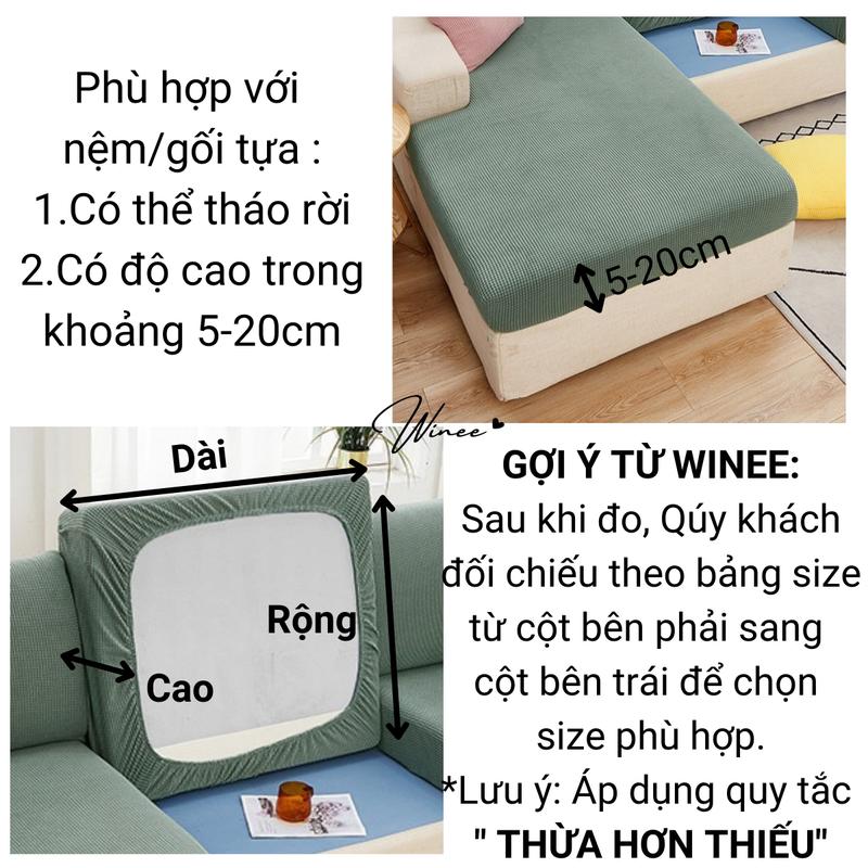 Bọc đệm sofa bọc nệm, gối tựa sofa chống xô lệch vải nỉ caro dày dặn mềm mịn 2