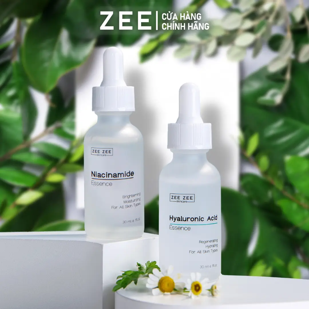 Combo 2 tinh chất Niacinamide và Hyaluronic Acid - Bộ Đôi hỗ trợ Dưỡng Sáng, hỗ trợ Phục Hồi Dành Cho Mọi Loại Da