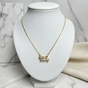 Kalung Pita Kristal Minimalis Desain Simple namun Berkelas dengan Kilau Mirip Berlian