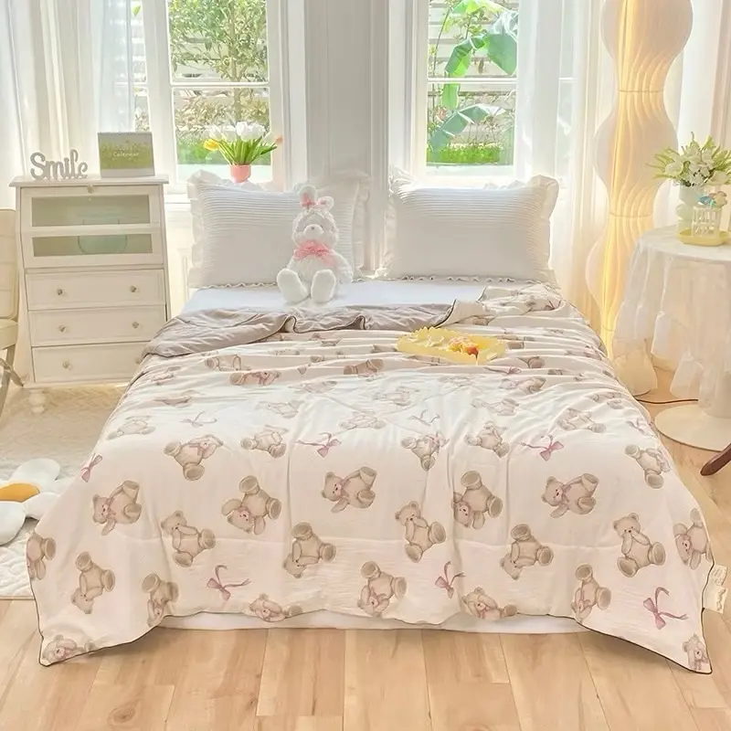Chăn Hè Cotton Đũi Xơ Đậu Nành, Mền Bông Mềm Mại Thoáng Mát 4