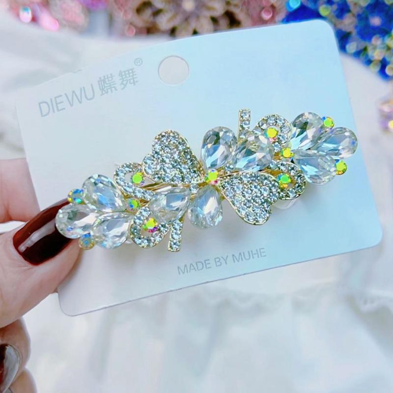 Kẹp Tóc Nữa Đầu-Xoàn Pha Lê ,sang trọng Loại Một Phụ Kiện tóc nữ 6