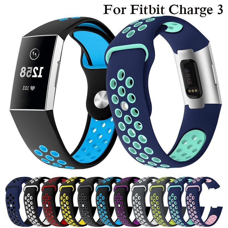 Watch Band for Fitbit Charge 3 Outdoor Sport Soft Silicone Replacement ...