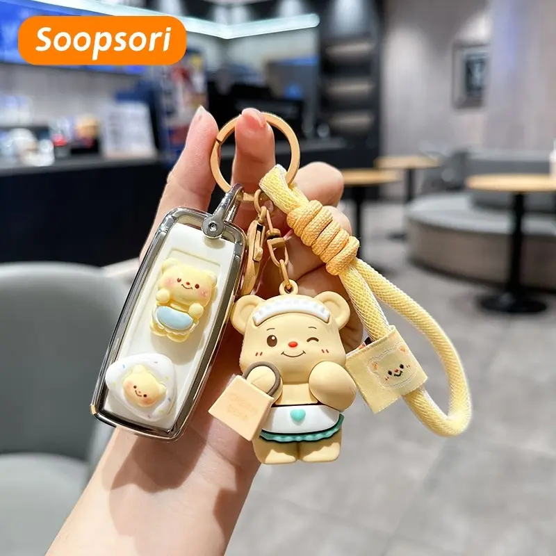เคสกุญแจรถ TPU, Soopsori, สำหรับ Honda รถจักรยานยนต์, Adv 350/Forza 350/click 160/giorno/vario150/Honda geno/Air Blade /scoopyi 2021-2023 /lead 125, ฝาครอบกุญแจ Tpu, พร้อมพวงกุญแจ