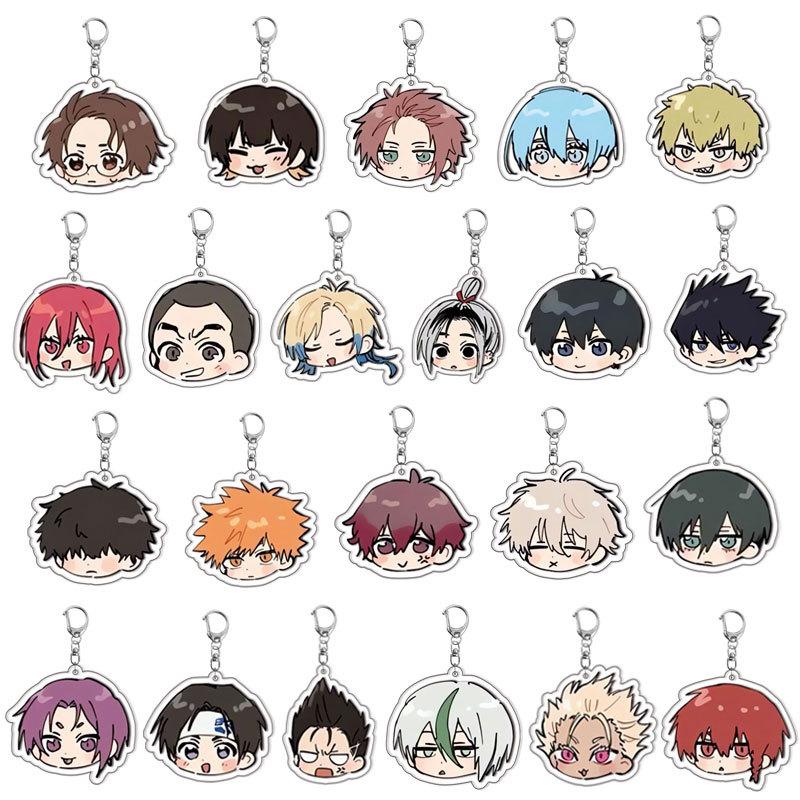 BLUE LOCK เสน่ห์กระเป๋า อะคริลิค อนิเมะ Q รุ่น Rin Itoshi Rensuke Kunigami ตกแต่ง Itabag ของขวัญพัดล