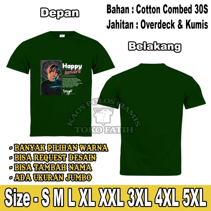 Kaos Dewasa Happy Asmara Lengan Pendek Combed 30S