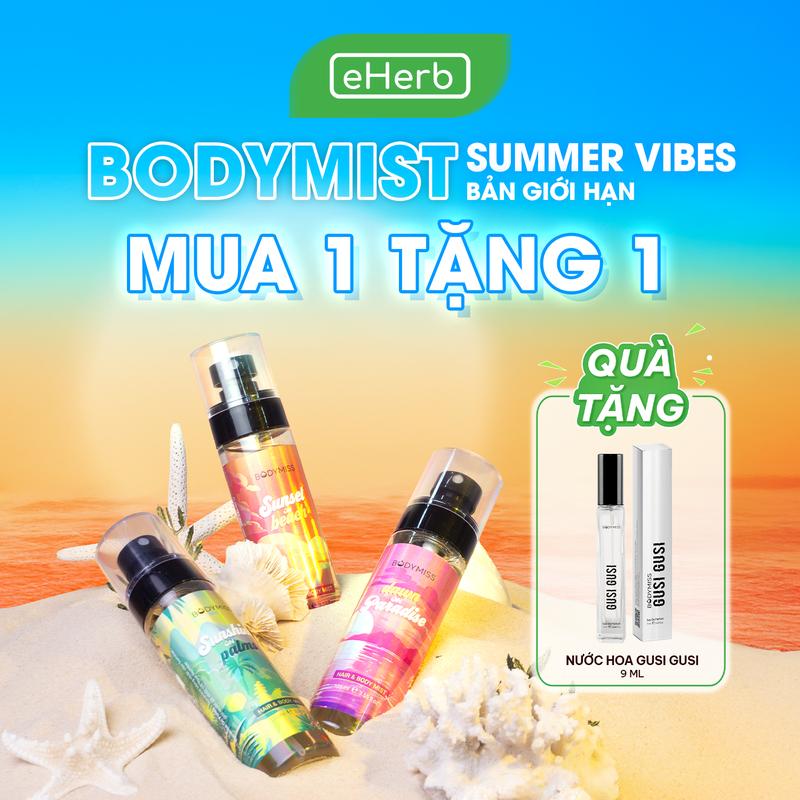 [ĐỘC QUYỀN MUA 1 TẶNG 1 NƯỚC HOA] Xịt Thơm Body Mist Nam Nữ Unisex EHERB - Xịt Body Nam Thơm Lâu Toàn Thân BODYMISS - Nước Hoa Cho Nam Sinh Viên Học Sinh Mùa Đông Sang Trọng Cuốn Hút Thơm lâu Nhẹ Nhàng Thanh Mát Perfume Cosmetic Women Hair Mist