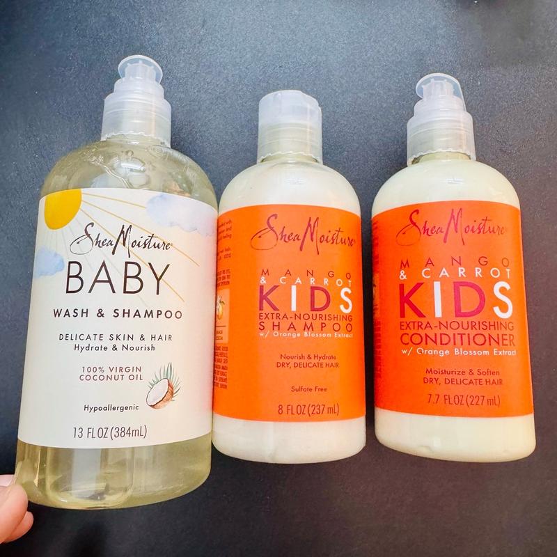 Sữa tắm/gội/xả Shea Moisture ba by 384ml/227ml dành cho bé từ sơ sinh