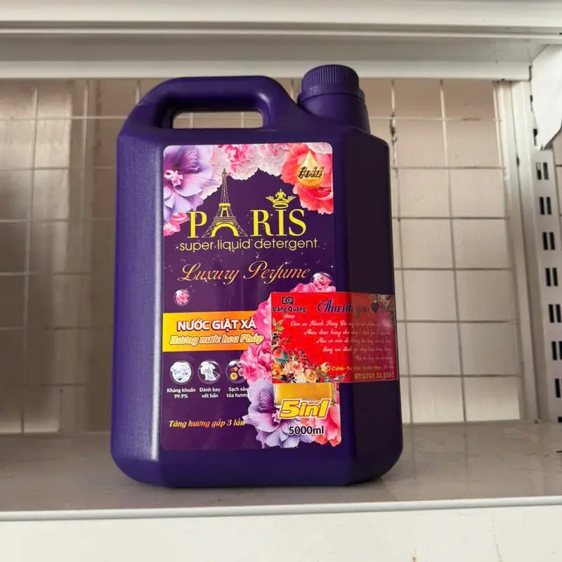 [ 2 Can Paris 10kg ] Nước Giặt Xả Paris Tài Lộc 9in1 5000g Lưu Hương Làm Sạch - Làm Sạch nước giặt 2
