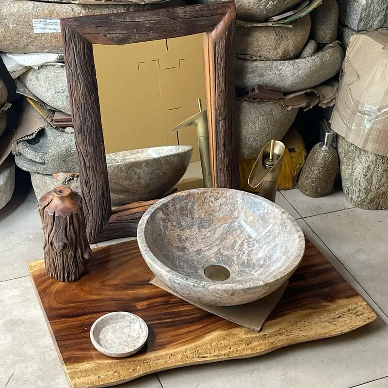 Gương Soi bằng gỗ lũa 45 cm x 60 cm ( giá chỉ 1 cái gương) Trang Trí Nhà 0