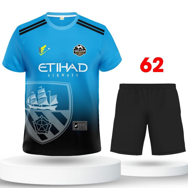 Bộ quần áo đá bóng, đồ đá banh Man City, thun lạnh cao cấp nam nữ Top Sport