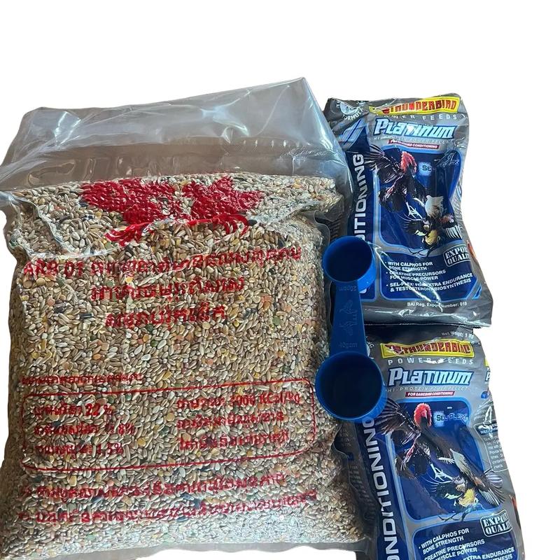  5kg hạt ngũ cốc + 2kg platinum dùng cho gà nuôi chế độ thi đấu   giúp gà tăng bo tăng cơ bắp  