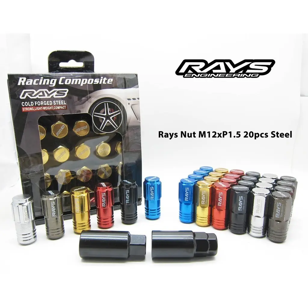 Rays nut tyre Long type material Steel Nut Besi Panjang Jenama Rays Lock Nut