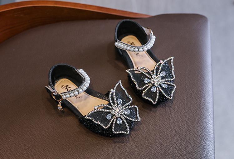 Product Introduction of 2025 Spring and Summer New Korean Style Rhinestone Soft-Soled Girls Sandals Princess Shoes Children's Shoes Girls Dance Shoes 11