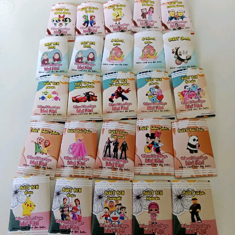 [READY STOCK] 1 pak isi 20pcs Mini Amplop THR bentuk permen/Amplop hari raya idul fitri/Amplop Lebaran 2