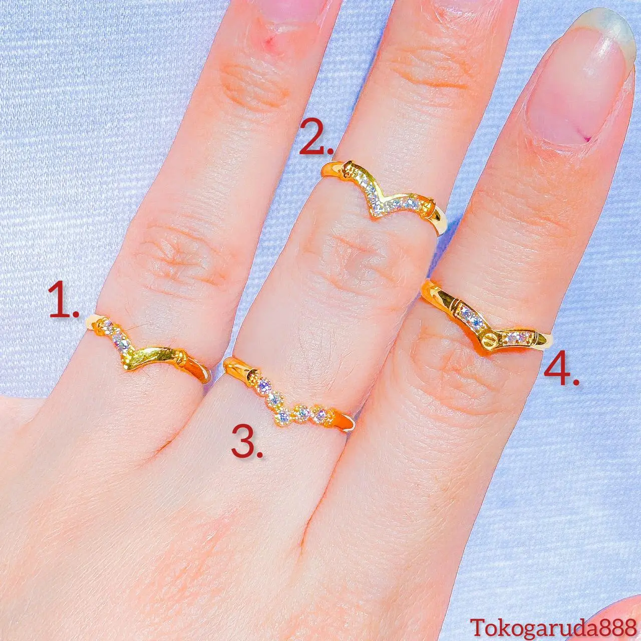 Cincin kristal alam V Asli 70 Fuji Aurel - Branded Cartie, Model Terbaru - Rings