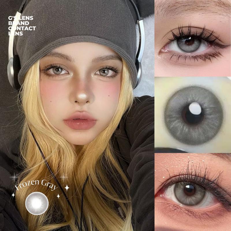 Lens Mắt Kính Áp Tròng Xám Băng Tây FROZEN GRAY Giãn Ít S 14.2mm Có 0 Đến 8 Độ Cận LENS NỘI ĐỊA TRUNG