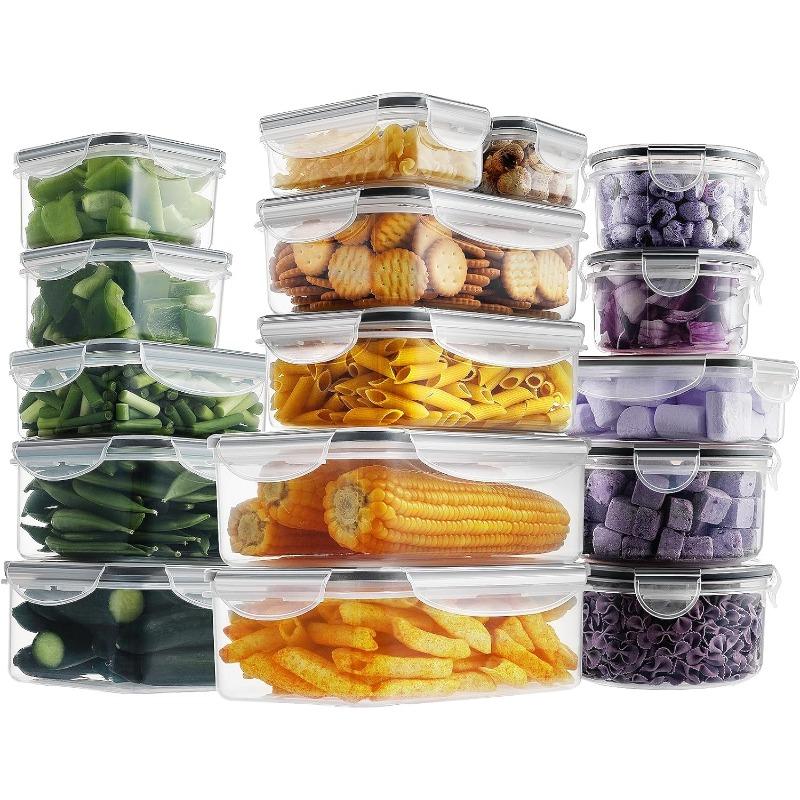 HOMBERKING 32 Pieces Food Storage Containers Set with Snap Lids ...